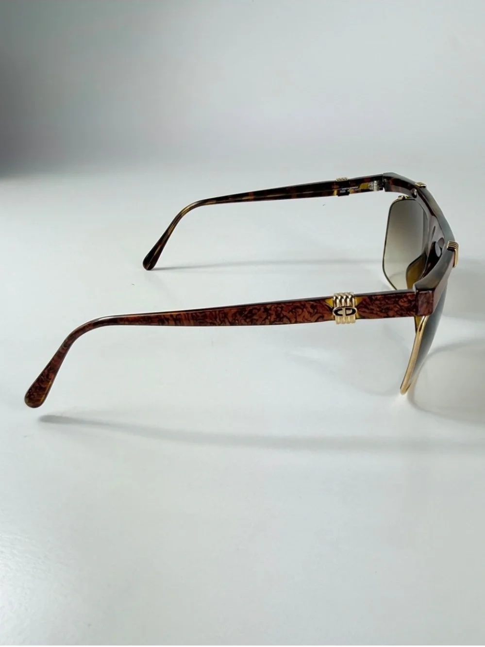Vintage Christian Dior 2555 47 Sunglasses Flat Top Brow Aviator Deadstock VFC